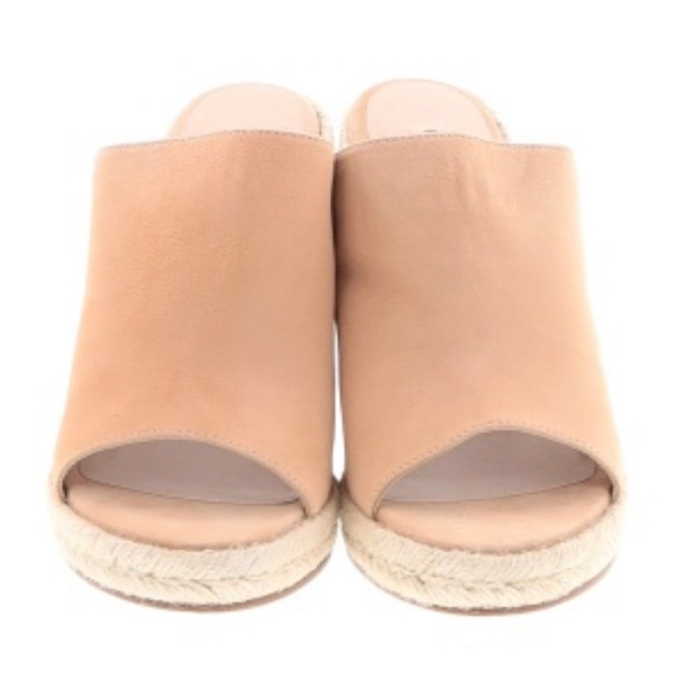 new Stuart Weitzman ❃ Platform Suede Espadrille Wedge Sandal ❃ Adobe Champagne - Picture 2 of 16